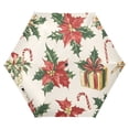 thumbnail image 1 of FORMRS Travel Umbrella Folding Auto Open Close Windproof Rain UV Protection, Red Christmas Poinsettia, 1 of 8