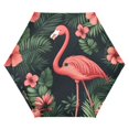 thumbnail image 1 of FORMRS Travel Umbrella Folding Auto Open Close Windproof Rain UV Protection, Red Flamingo Pattern, 1 of 8