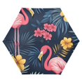 thumbnail image 1 of FORMRS Travel Umbrella Folding Auto Open Close Windproof Rain UV Protection, Red Floral Flamingo, 1 of 8