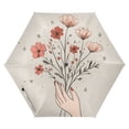 thumbnail image 1 of FORMRS Travel Umbrella Folding Auto Open Close Windproof Rain UV Protection, Red Flower, 1 of 8
