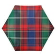 thumbnail image 1 of FORMRS Travel Umbrella Folding Auto Open Close Windproof Rain UV Protection, Red Green Pattern, 1 of 8