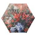 thumbnail image 1 of FORMRS Travel Umbrella Folding Auto Open Close Windproof Rain UV Protection, Red Vibrant Flowers, 1 of 8
