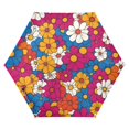thumbnail image 1 of FORMRS Travel Umbrella Folding Auto Open Close Windproof Rain UV Protection, Red Whimsical Floral, 1 of 8