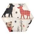 thumbnail image 1 of FORMRS Travel Umbrella Folding Auto Open Close Windproof Rain UV Protection, Retro Christmas Forest, 1 of 8