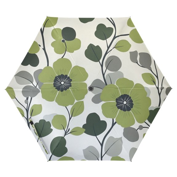 FORMRS Travel Umbrella Folding Auto Open Close Windproof Rain UV Protection, Retro Flower Print