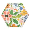 thumbnail image 1 of FORMRS Travel Umbrella Folding Auto Open Close Windproof Rain UV Protection, Retro Pink Floral, 1 of 8