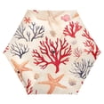 thumbnail image 1 of FORMRS Travel Umbrella Folding Auto Open Close Windproof Rain UV Protection, Retro Starfish, 1 of 8