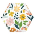 thumbnail image 1 of FORMRS Travel Umbrella Folding Auto Open Close Windproof Rain UV Protection, Retro Yellow Floral, 1 of 8