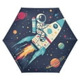 thumbnail image 1 of FORMRS Travel Umbrella Folding Auto Open Close Windproof Rain UV Protection, Rocket Pattern, 1 of 8