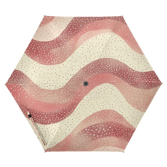 FORMRS Travel Umbrella Folding Auto Open Close Windproof Rain UV Protection, Soft Pink Pattern