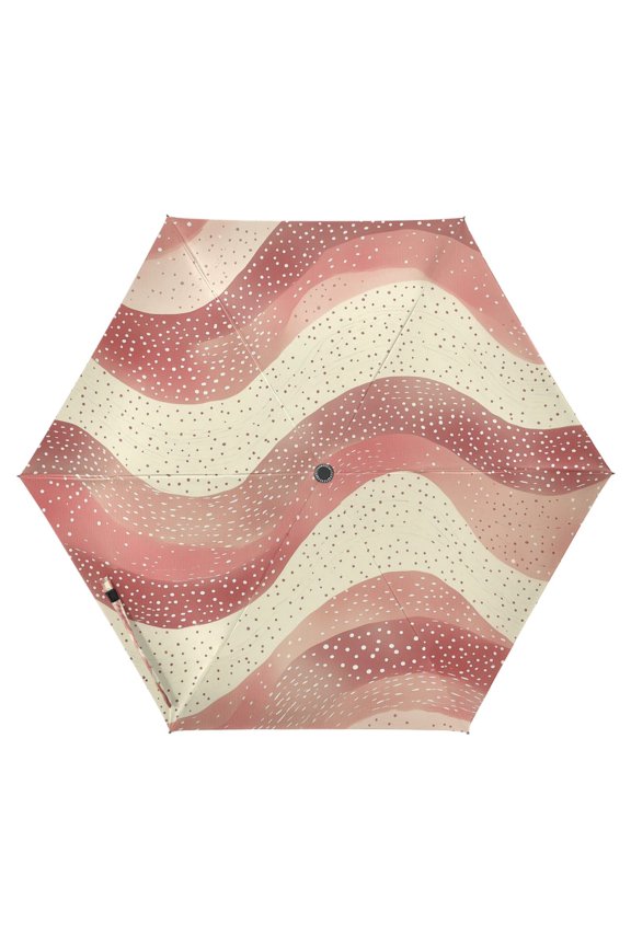 Travel Umbrella Folding Auto Open Close Windproof Rain UV Protection, Soft Pink Pattern