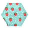 thumbnail image 1 of FORMRS Travel Umbrella Folding Auto Open Close Windproof Rain UV Protection, Strawberry Pattern, 1 of 8