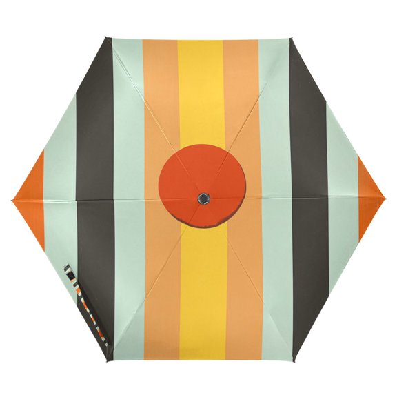 FORMRS Travel Umbrella Folding Auto Open Close Windproof Rain UV Protection, Stripes and Circle