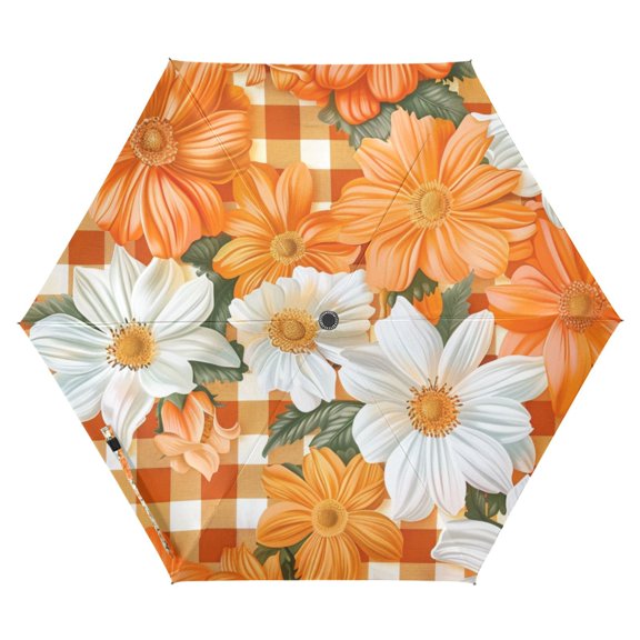 FORMRS Travel Umbrella Folding Auto Open Close Windproof Rain UV Protection, Sunny Floral
