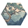 thumbnail image 1 of FORMRS Travel Umbrella Folding Auto Open Close Windproof Rain UV Protection, Tree in The Mountains, 1 of 8