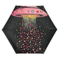 thumbnail image 1 of FORMRS Travel Umbrella Folding Auto Open Close Windproof Rain UV Protection, UFO with Hearts Pattern, 1 of 8