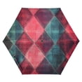 thumbnail image 1 of FORMRS Travel Umbrella Folding Auto Open Close Windproof Rain UV Protection, Vibrant Green Tartan Pattern, 1 of 8