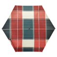 thumbnail image 1 of FORMRS Travel Umbrella Folding Auto Open Close Windproof Rain UV Protection, Vibrant Red Tartan Pattern, 1 of 8