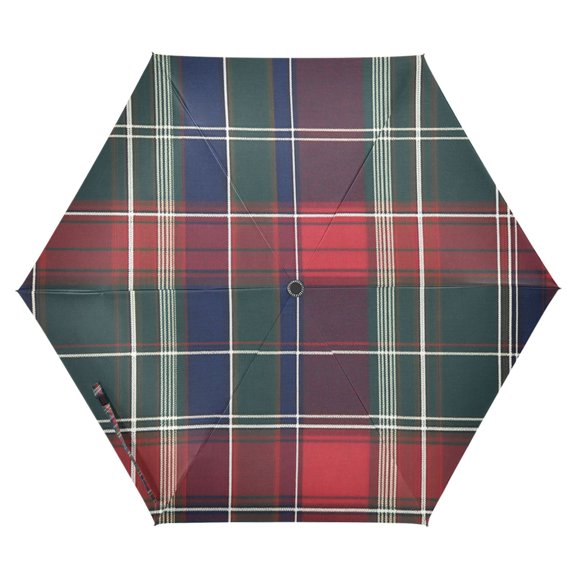 FORMRS Travel Umbrella Folding Auto Open Close Windproof Rain UV Protection, Warm Tartan Mosaic