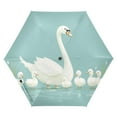 thumbnail image 1 of FORMRS Travel Umbrella Folding Auto Open Close Windproof Rain UV Protection, White Cartoon Swan, 1 of 8