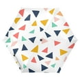 thumbnail image 1 of FORMRS Travel Umbrella Folding Auto Open Close Windproof Rain UV Protection, White Minimalist Triangles, 1 of 8