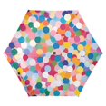 thumbnail image 1 of FORMRS Travel Umbrella Folding Auto Open Close Windproof Rain UV Protection, Yellow Colorful Circles, 1 of 8