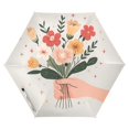 thumbnail image 1 of FORMRS Travel Umbrella Folding Auto Open Close Windproof Rain UV Protection, Yellow Cute Flower, 1 of 8