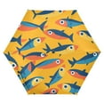 thumbnail image 1 of FORMRS Travel Umbrella Folding Auto Open Close Windproof Rain UV Protection, Yellow Sardines Pattern, 1 of 8