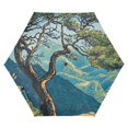 thumbnail image 1 of FORMRS Travel Umbrella Folding Auto Open Close Windproof Rain UV Protection, Yellow Tree, 1 of 8