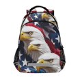 thumbnail image 1 of FORMRS Unisex Backpack Elementary School Travel Bookbag with Reflective Stripes, American Eagle Pattern, 1 of 7