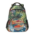 thumbnail image 1 of FORMRS Unisex Backpack Elementary School Travel Bookbag with Reflective Stripes, Art Goldfish Bowl, 1 of 7