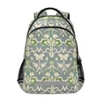thumbnail image 1 of FORMRS Unisex Backpack Elementary School Travel Bookbag with Reflective Stripes, Beige Floral, 1 of 7
