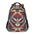thumbnail image 1 of FORMRS Unisex Backpack Elementary School Travel Bookbag with Reflective Stripes, Beige Geometric Eagle, 1 of 7