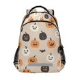 thumbnail image 1 of FORMRS Unisex Backpack Elementary School Travel Bookbag with Reflective Stripes, Beige Halloween Pumpkin, 1 of 7
