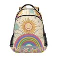 thumbnail image 1 of FORMRS Unisex Backpack Elementary School Travel Bookbag with Reflective Stripes, Beige Rainbow, 1 of 7