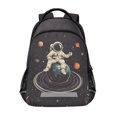 thumbnail image 1 of FORMRS Unisex Backpack Elementary School Travel Bookbag with Reflective Stripes, Black Astronaut Space, 1 of 7