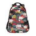 thumbnail image 1 of FORMRS Unisex Backpack Elementary School Travel Bookbag with Reflective Stripes, Black Lucky Cat, 1 of 7