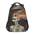 thumbnail image 1 of FORMRS Kids School Backpack Elementary Student Unisex Travel Bookbag with Reflective Stripes, Black Skeleton, 1 of 7