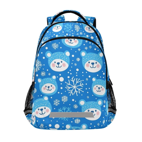 FORMRS Kids School Backpack Elementary Student Unisex Travel Bookbag with Reflective Stripes, Blue Bears