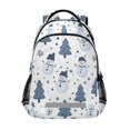 thumbnail image 1 of FORMRS Unisex Backpack Elementary School Travel Bookbag with Reflective Stripes, Blue Cute Snowmen, 1 of 7
