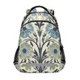 thumbnail image 1 of FORMRS Unisex Backpack Elementary School Travel Bookbag with Reflective Stripes, Blue Floral Pattern, 1 of 7
