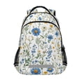 thumbnail image 1 of FORMRS Unisex Backpack Elementary School Travel Bookbag with Reflective Stripes, Blue Floral, 1 of 7