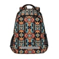 thumbnail image 1 of FORMRS Unisex Backpack Elementary School Travel Bookbag with Reflective Stripes, Blue Geometric, 1 of 7