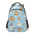 thumbnail image 1 of FORMRS Unisex Backpack Elementary School Travel Bookbag with Reflective Stripes, Blue Halloween Ghosts, 1 of 7