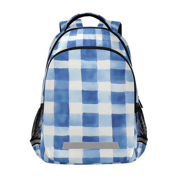 FORMRS Kids School Backpack Elementary Student Unisex Travel Bookbag with Reflective Stripes, Blue Plain
