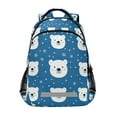 thumbnail image 1 of FORMRS Unisex Backpack Elementary School Travel Bookbag with Reflective Stripes, Blue Polar Bear, 1 of 7