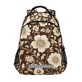 thumbnail image 1 of FORMRS Unisex Backpack Elementary School Travel Bookbag with Reflective Stripes, Brown Floral, 1 of 7