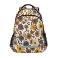 thumbnail image 1 of FORMRS Kids School Backpack Elementary Student Unisex Travel Bookbag with Reflective Stripes, Brown Flowers, 1 of 7