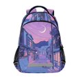 thumbnail image 1 of FORMRS Unisex Backpack Elementary School Travel Bookbag with Reflective Stripes, Cat Walking in Street, 1 of 7