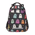 thumbnail image 1 of FORMRS Unisex Backpack Elementary School Travel Bookbag with Reflective Stripes, Colorful Halloween Ghost, 1 of 7